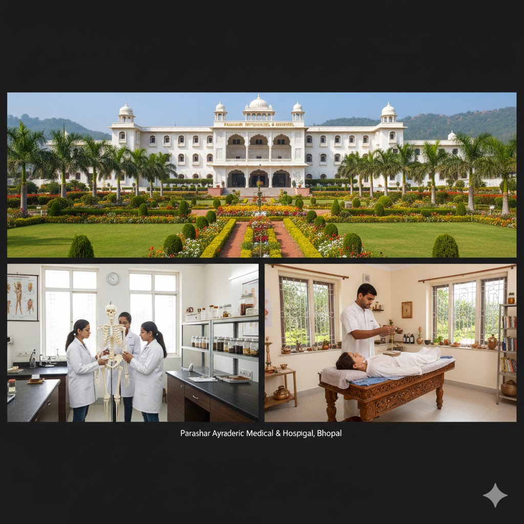 Parashar Ayurvedic Medical College & Hospital, Zirniya Narsinggard Road, Parvalia, Bhopal-462030, Madhya Pradesh